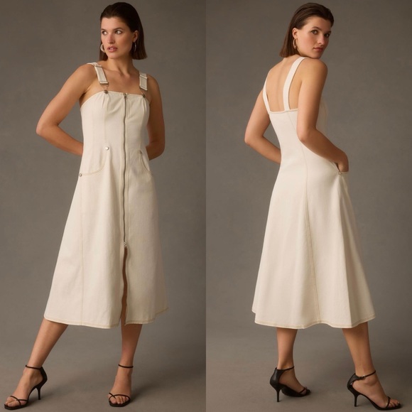 Anthropologie Cream Midi Dress - Picture 8 of 8